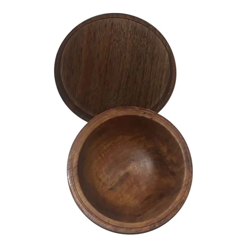 Vintage Hand-Turned Myrtlewood Lidded Keepsake Bowl